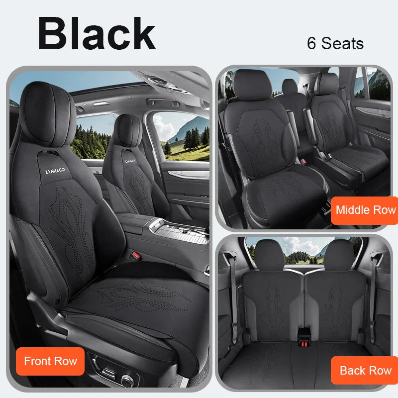 Half-Cover Suede Car Seat Cushion Pads for Lynk & Co 09