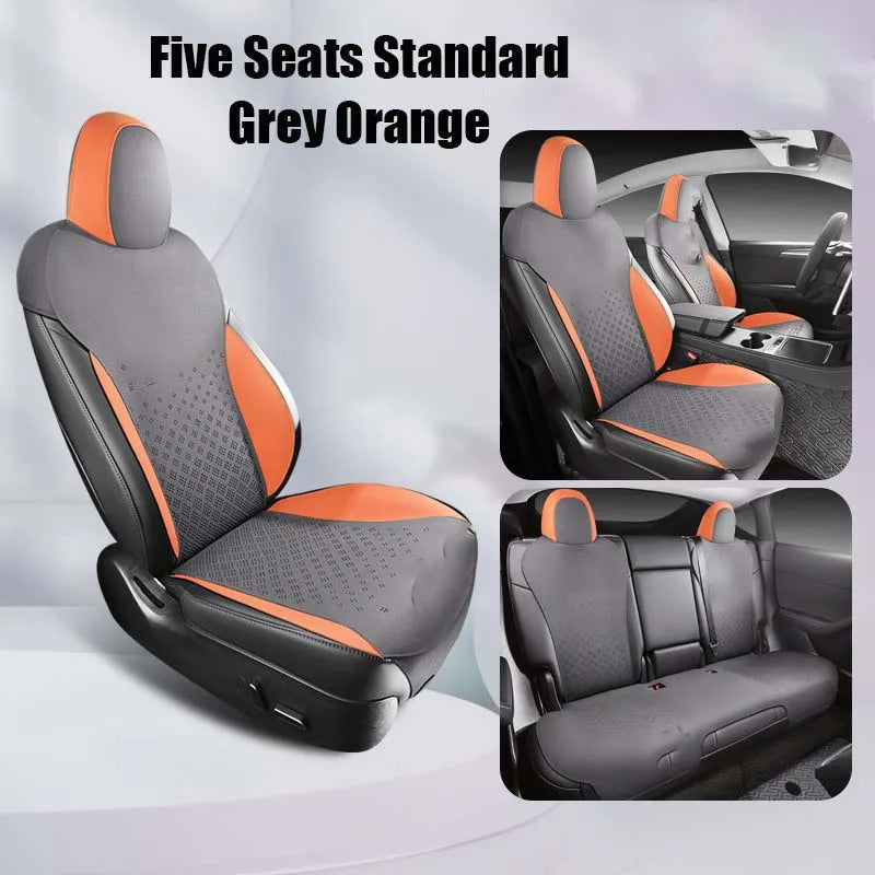 Half-Cover Suede Car Seat Cushion Pads for Tesla Model Y