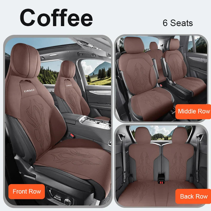 Half-Cover Suede Car Seat Cushion Pads for Lynk & Co 09