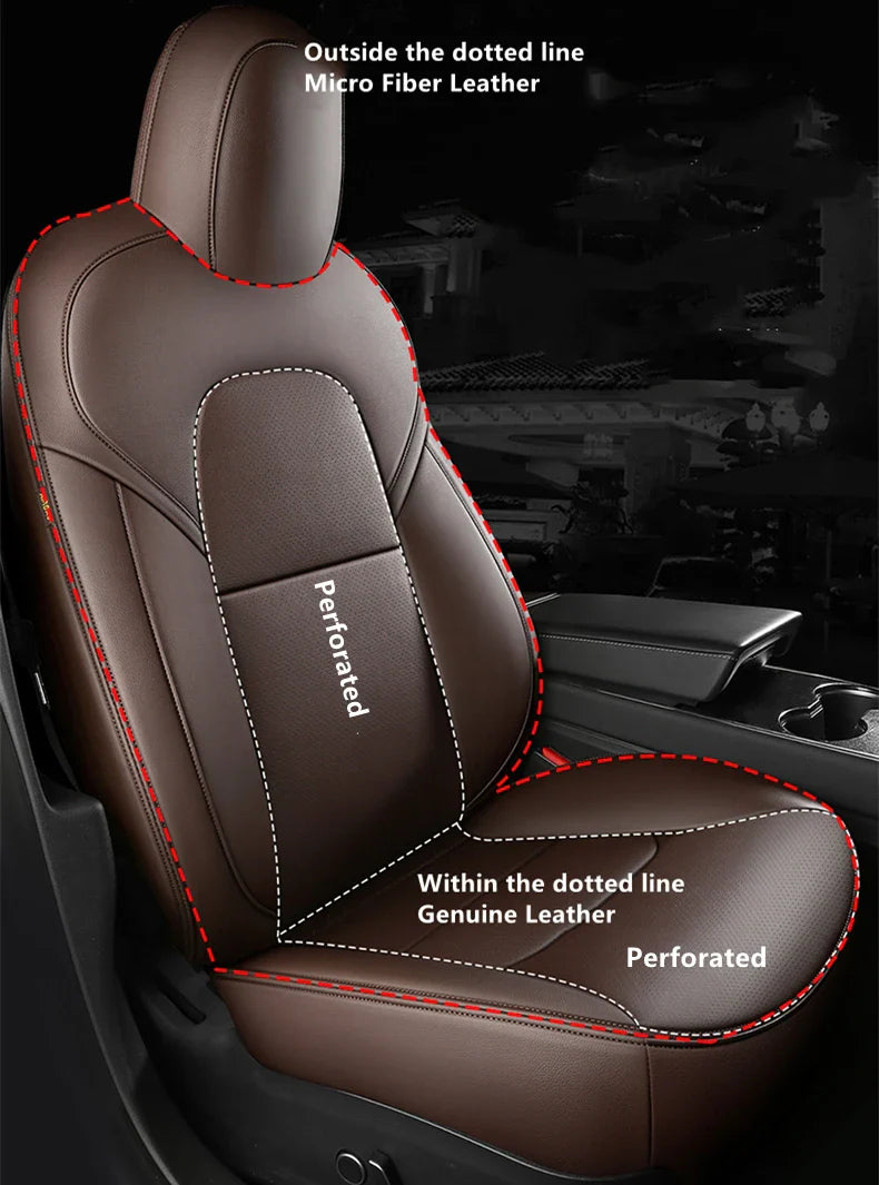 Leather Seat Covers for Tesla Model X – 6 Seater