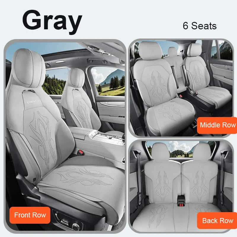 Half-Cover Suede Car Seat Cushion Pads for Lynk & Co 09