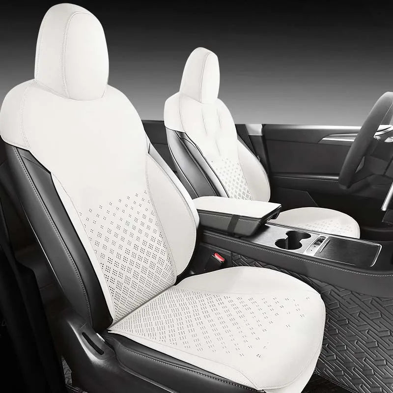 Half-Cover Suede Car Seat Cushion Pads for Tesla Model Y
