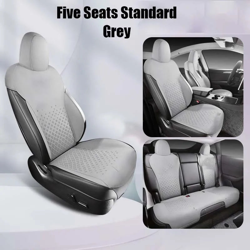 Half-Cover Suede Car Seat Cushion Pads for Tesla Model Y