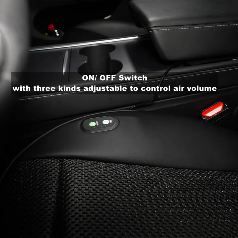 Ventilated Car Seat Cooling Cushion with 8 Fans for Tesla Model 3 – Half Surround