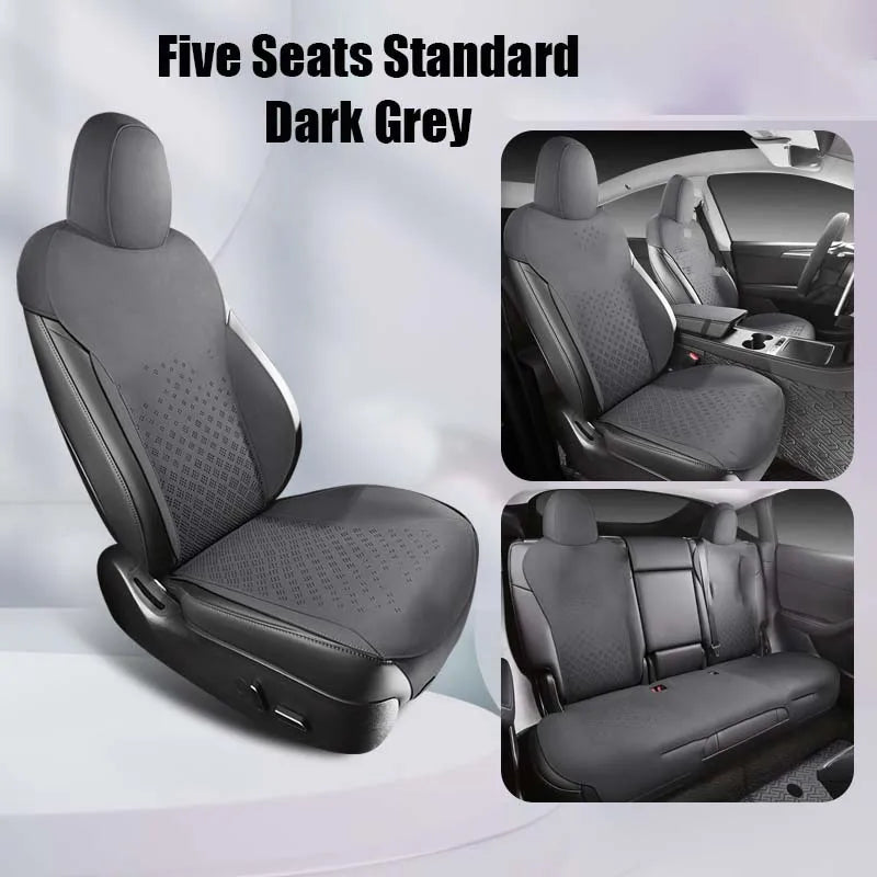 Half-Cover Suede Car Seat Cushion Pads for Tesla Model Y