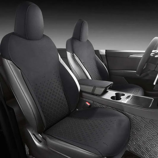 Half-Cover Suede Car Seat Cushion Pads for Tesla Model Y