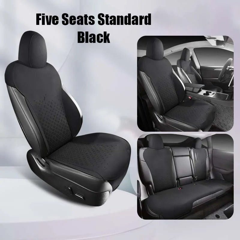 Half-Cover Suede Car Seat Cushion Pads for Tesla Model Y