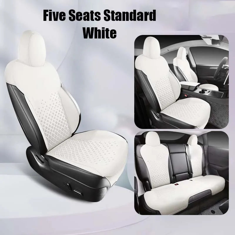 Half-Cover Suede Car Seat Cushion Pads for Tesla Model Y