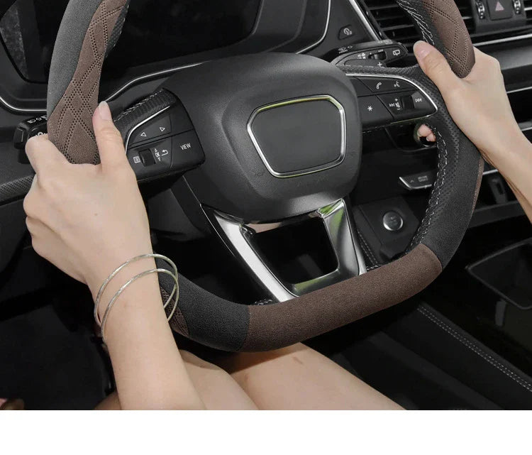 38 cm Anti-Slip Suede Steering Wheel Cover for BYD Atto 3 Yuan Plus