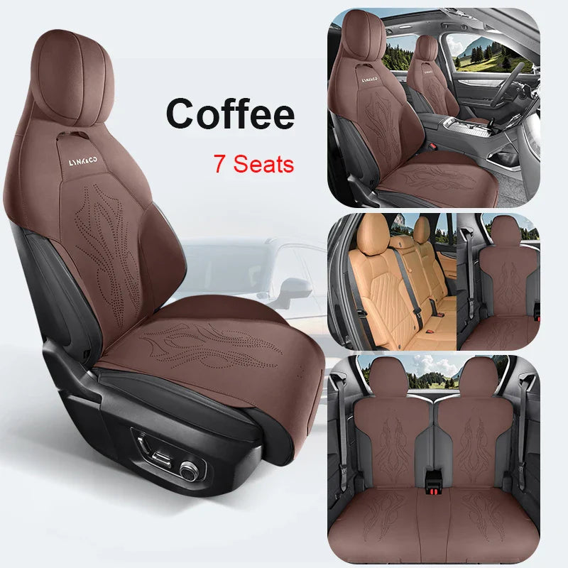 Half-Cover Suede Car Seat Cushion Pads for Lynk & Co 09