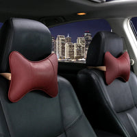 Breathable Car Seat Headrest Neck Pillow – 1 Pair (Artificial Leather)