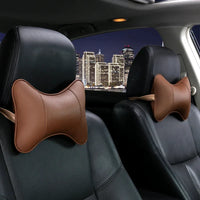 Breathable Car Seat Headrest Neck Pillow – 1 Pair (Artificial Leather)