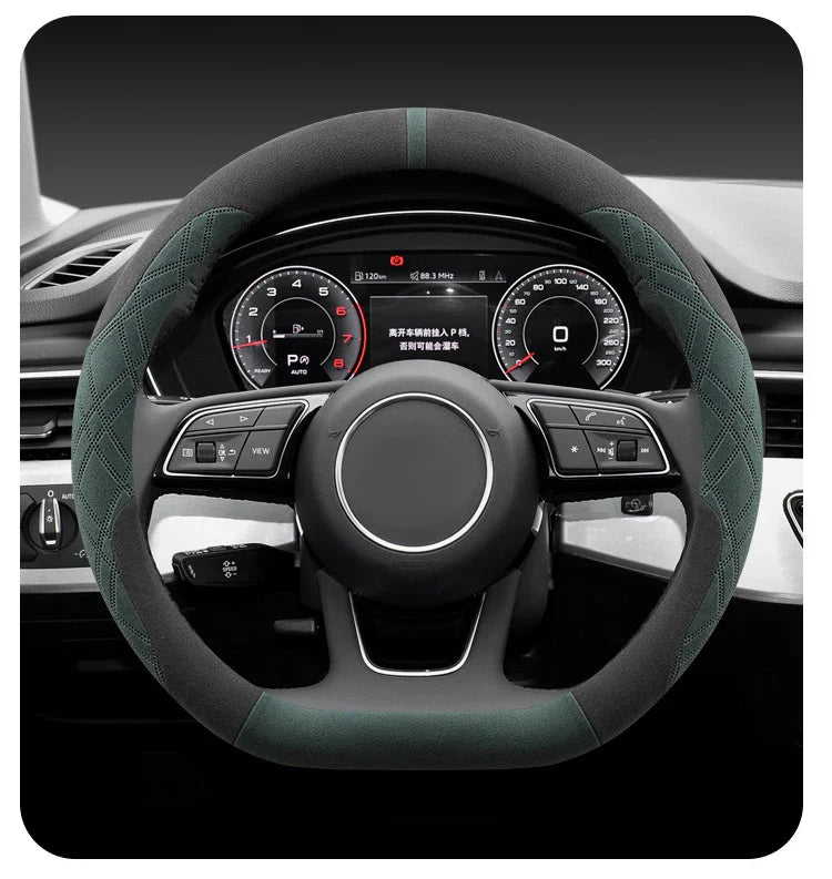 38 cm Anti-Slip Suede Steering Wheel Cover for BYD Atto 3 Yuan Plus