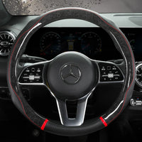 38 cm Universal Leather Steering Wheel Cover – Leopard Print, Anti-Slip