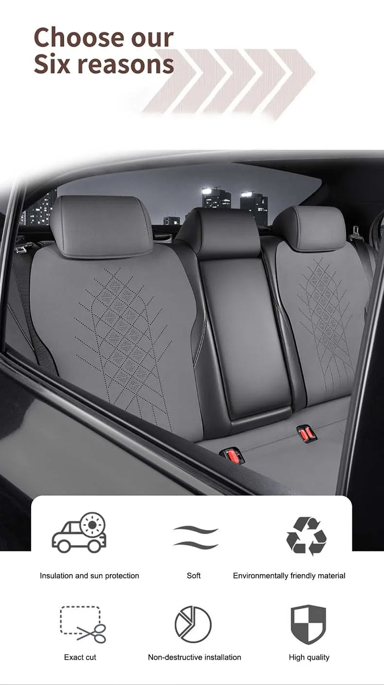 Half-Cover Alcantara Suede Car Seat Cushion Pads for Toyota Highlander