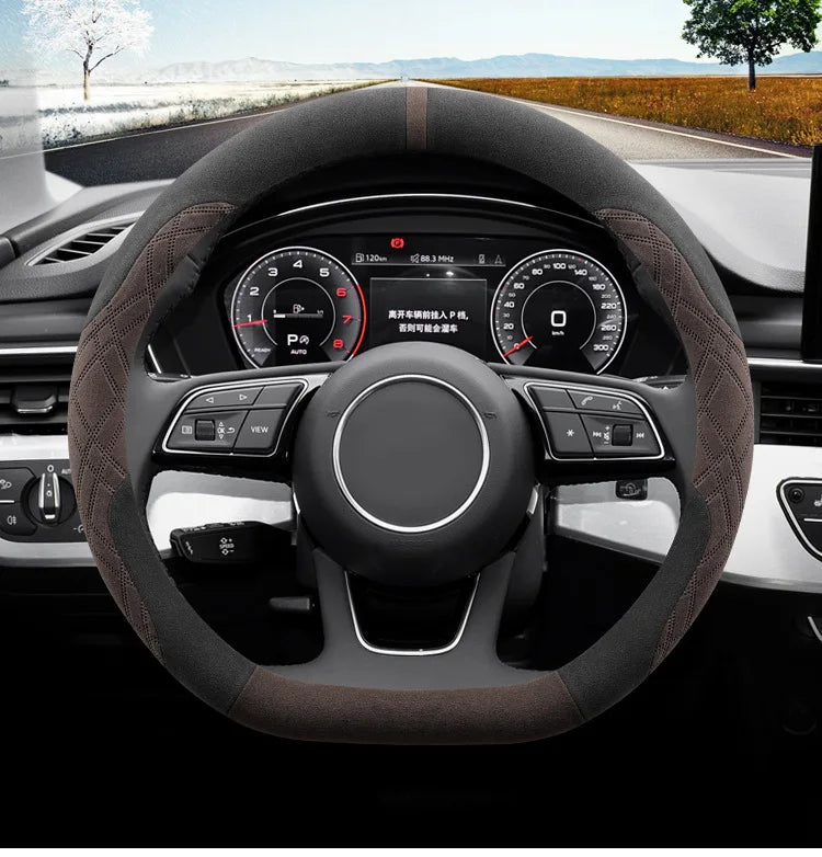 38 cm Anti-Slip Suede Steering Wheel Cover for BYD Atto 3 Yuan Plus