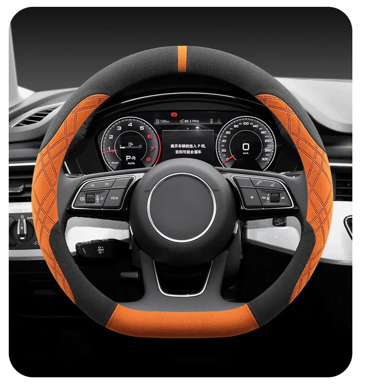 38 cm Anti-Slip Suede Steering Wheel Cover for BYD Atto 3 Yuan Plus