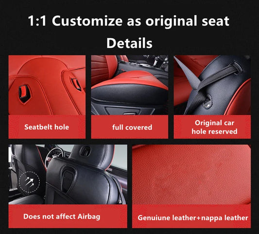 Artificial Nappa Leather Camaro Seat Covers for 2010–2024