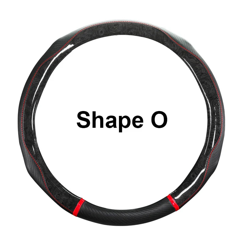 38 cm Universal Leather Steering Wheel Cover – Leopard Print, Anti-Slip