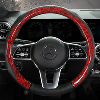 38 cm Universal Leather Steering Wheel Cover – Leopard Print, Anti-Slip