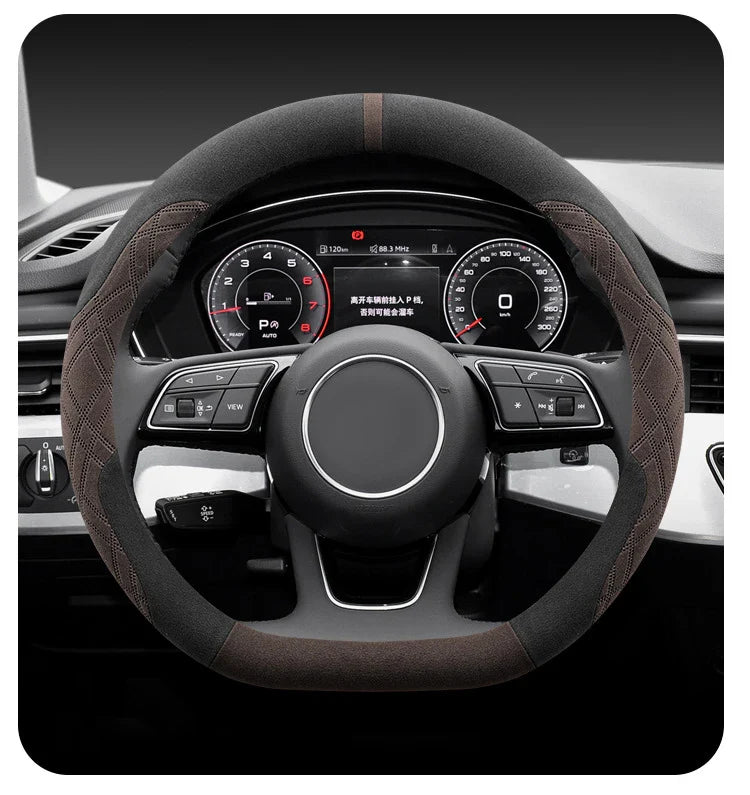 38 cm Anti-Slip Suede Steering Wheel Cover for BYD Atto 3 Yuan Plus