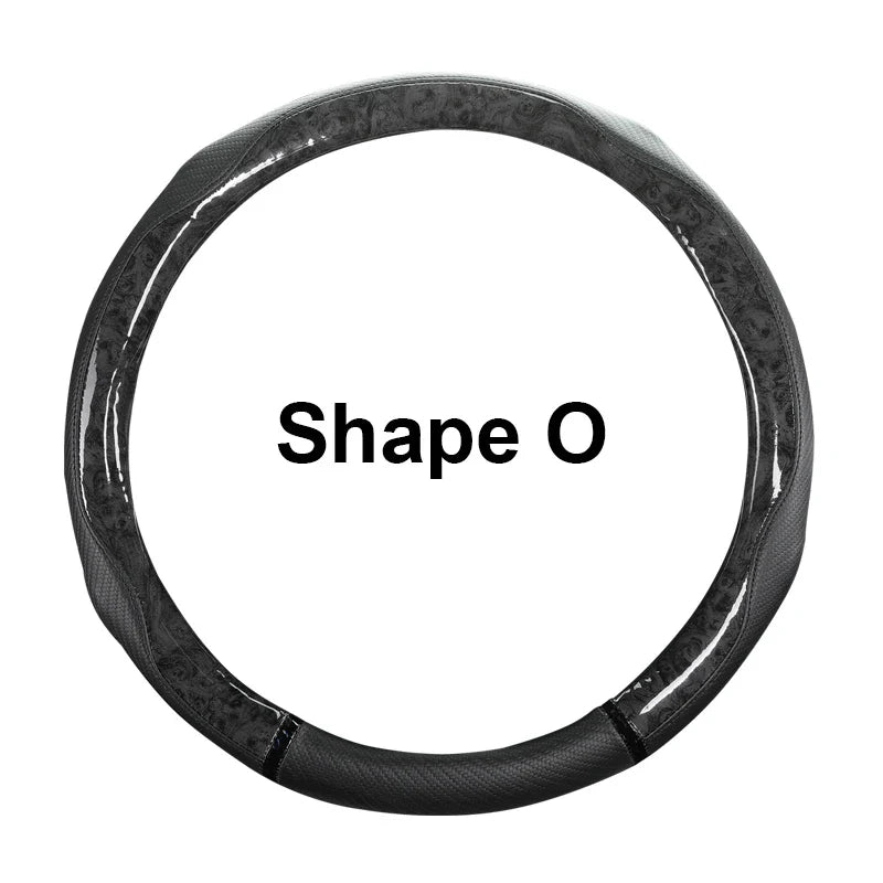 38 cm Universal Leather Steering Wheel Cover – Leopard Print, Anti-Slip