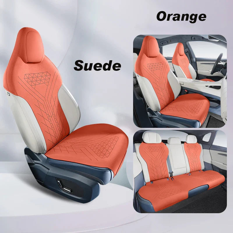 Car Suede Saddle Cushion Pad Half-Covered for Zeekr 001